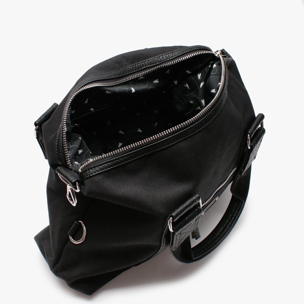 Luca Canvas Black Slouchy Bag