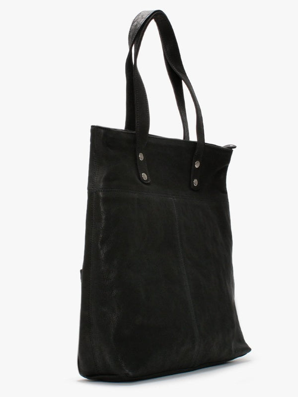 Kolm Black Leather Tote Bag