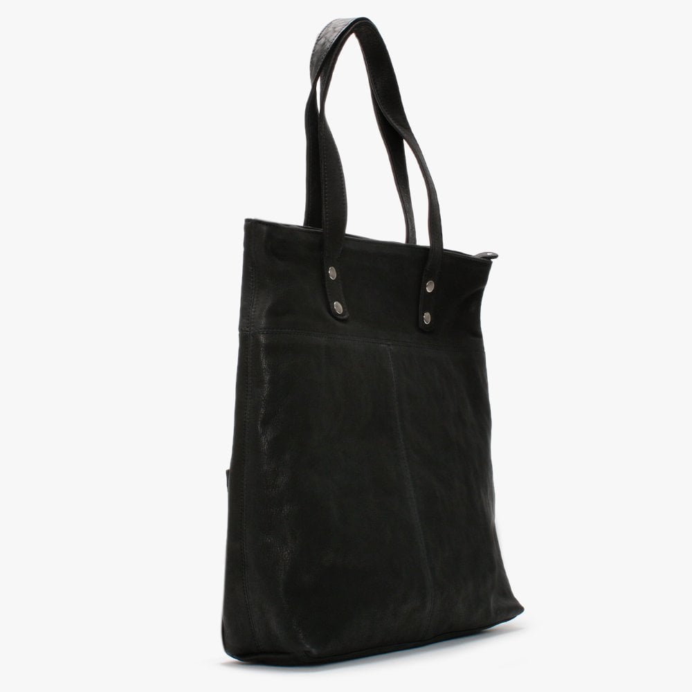 Kolm Black Leather Tote Bag
