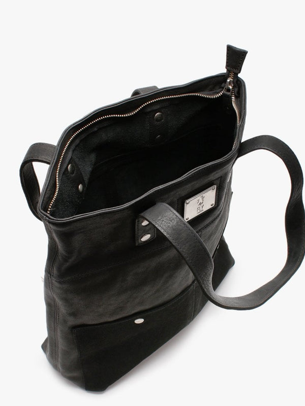 Kolm Black Leather Tote Bag