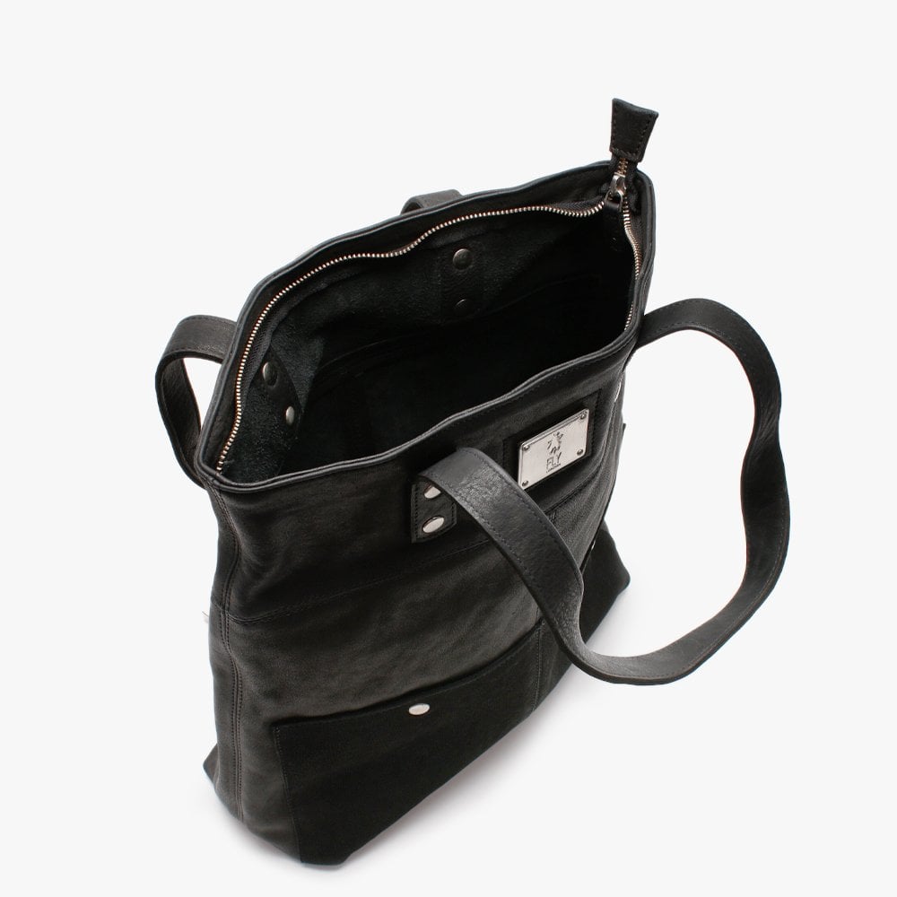 Kolm Black Leather Tote Bag