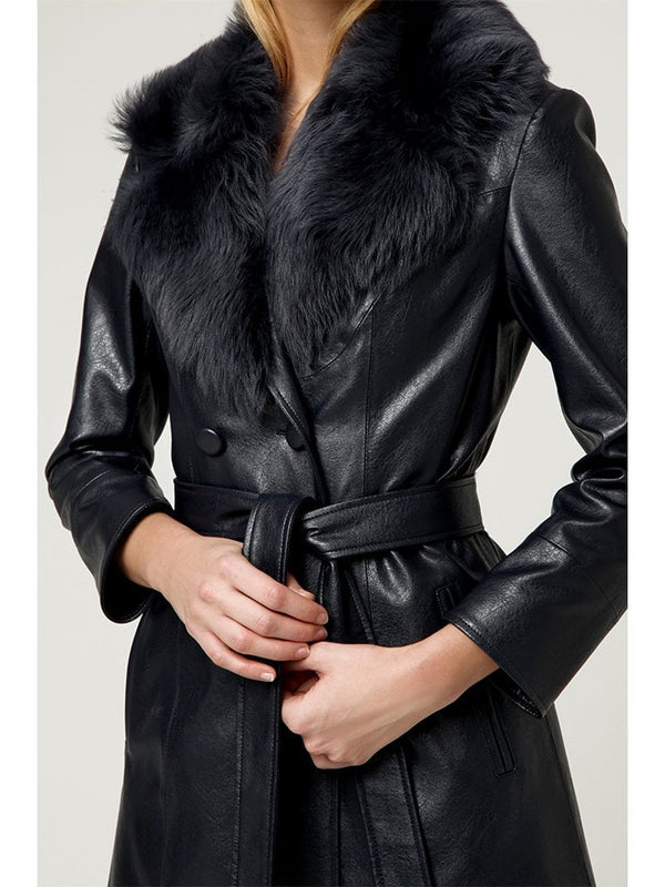 Camille Navy Toscana Collar Trench Coat