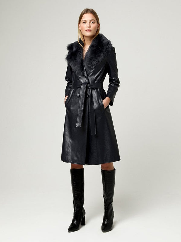 Camille Navy Toscana Collar Trench Coat