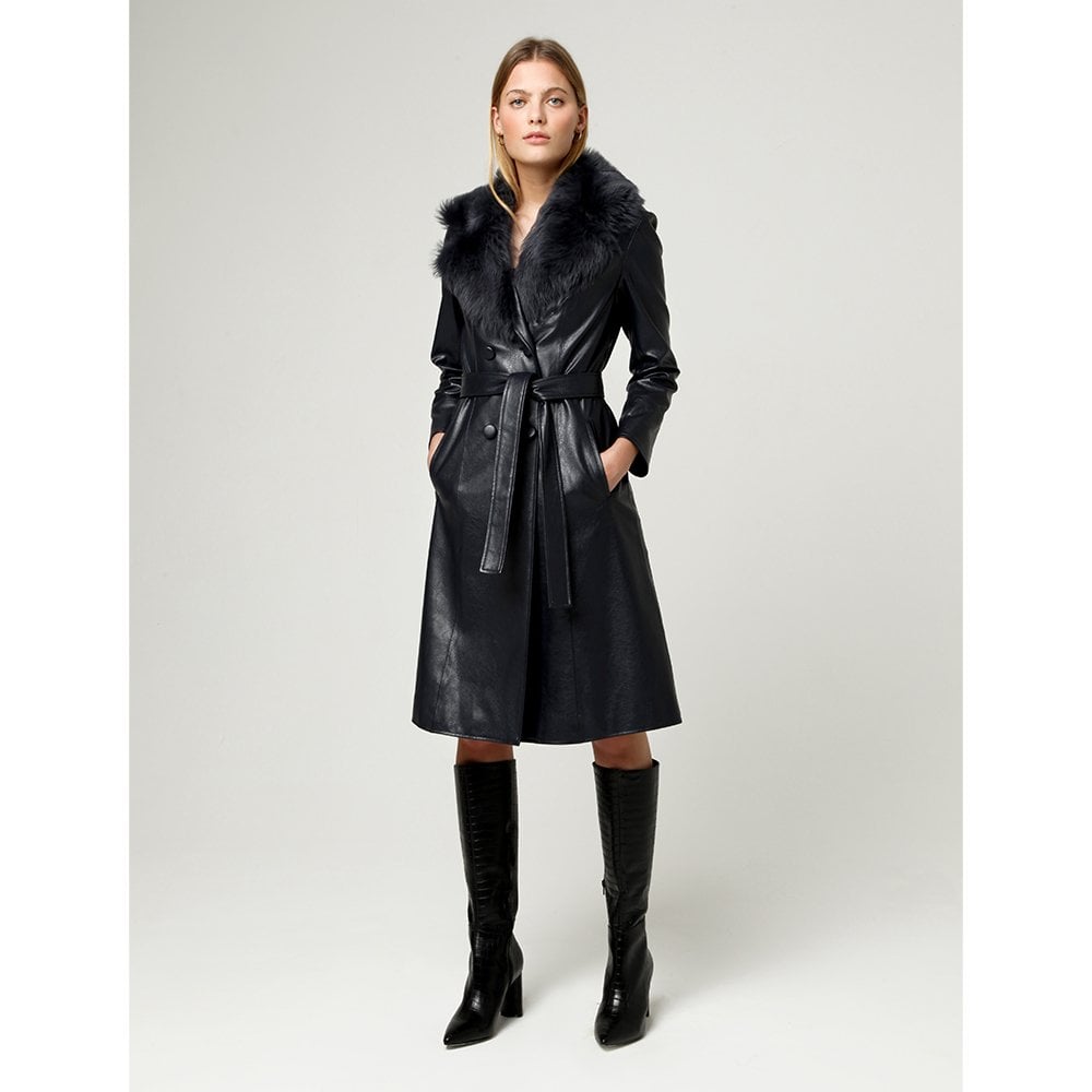 Camille Navy Toscana Collar Trench Coat