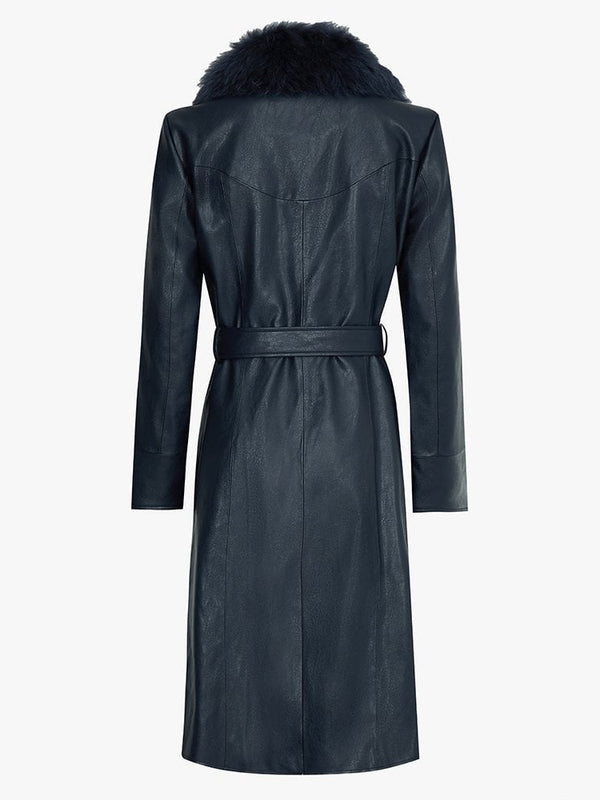 Camille Navy Toscana Collar Trench Coat