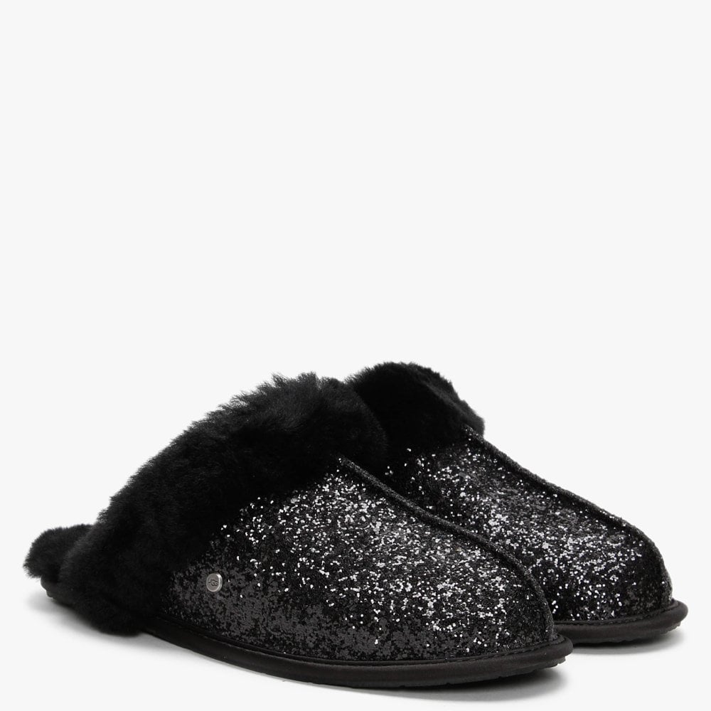 Scuffette II Cosmos Black Glitter Slippers