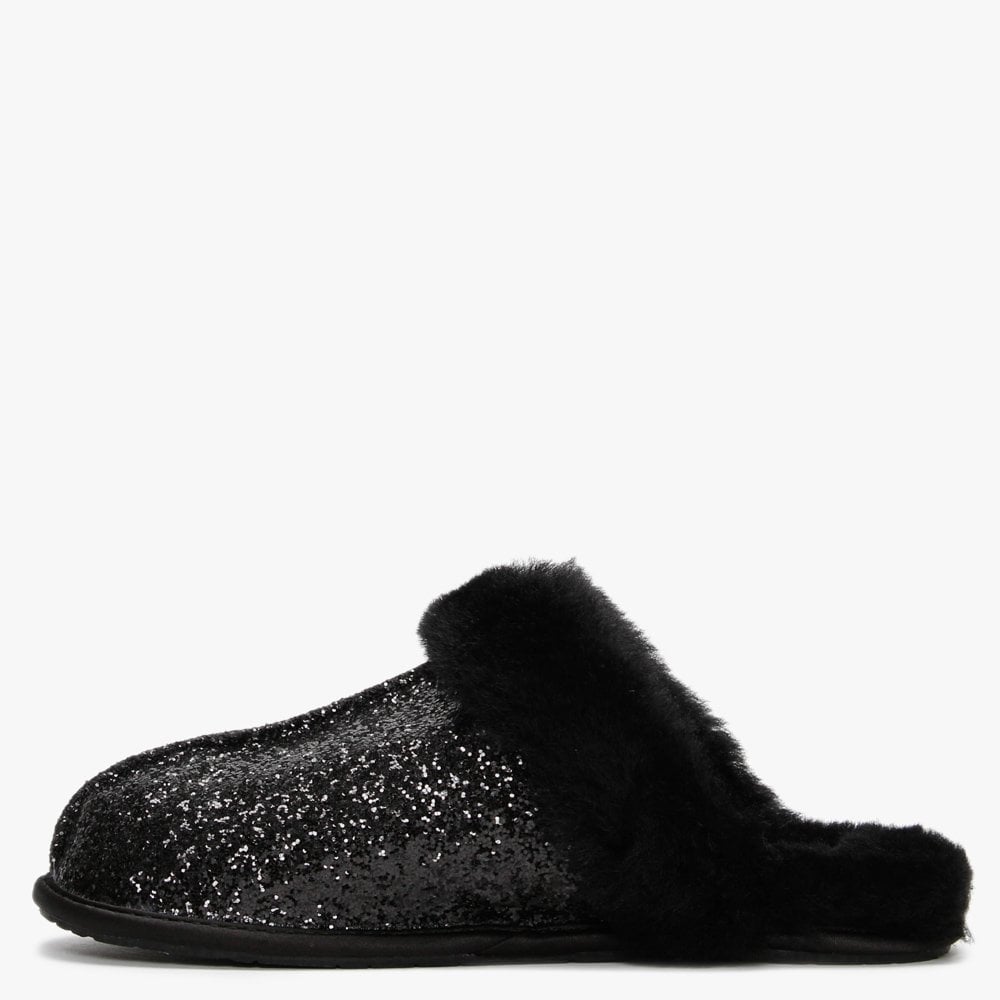 Scuffette II Cosmos Black Glitter Slippers