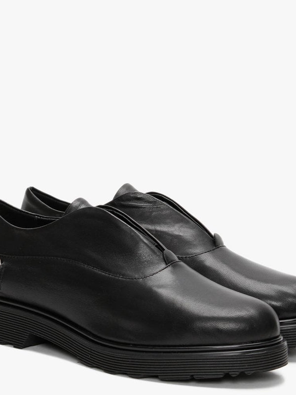 Reko Black Leather Loafers