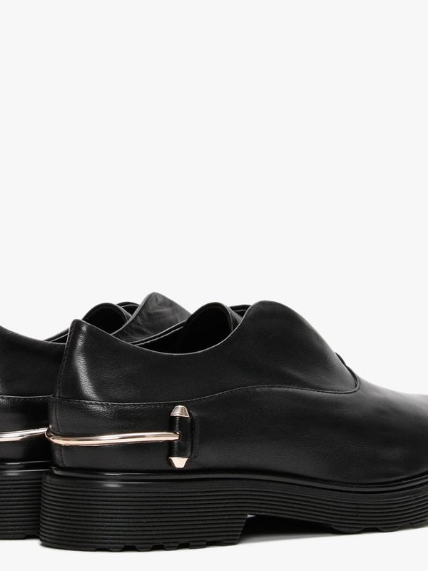 Reko Black Leather Loafers