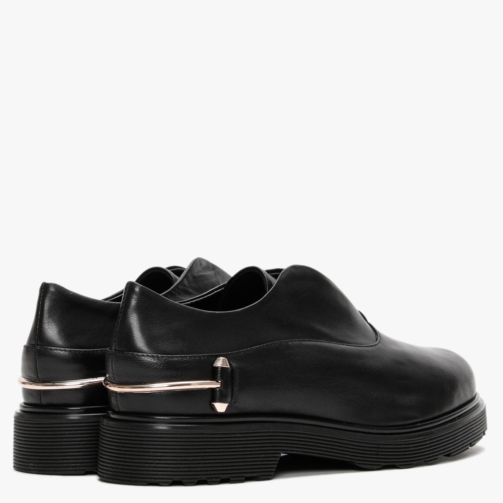 Reko Black Leather Loafers