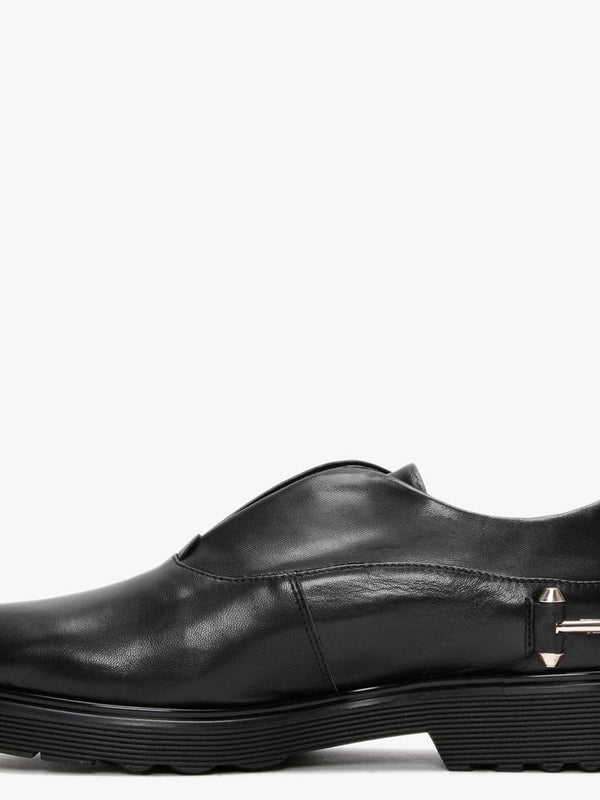 Reko Black Leather Loafers