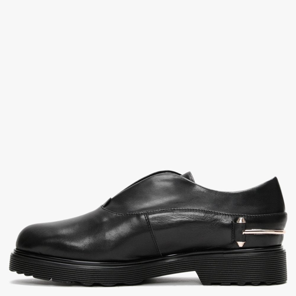 Reko Black Leather Loafers