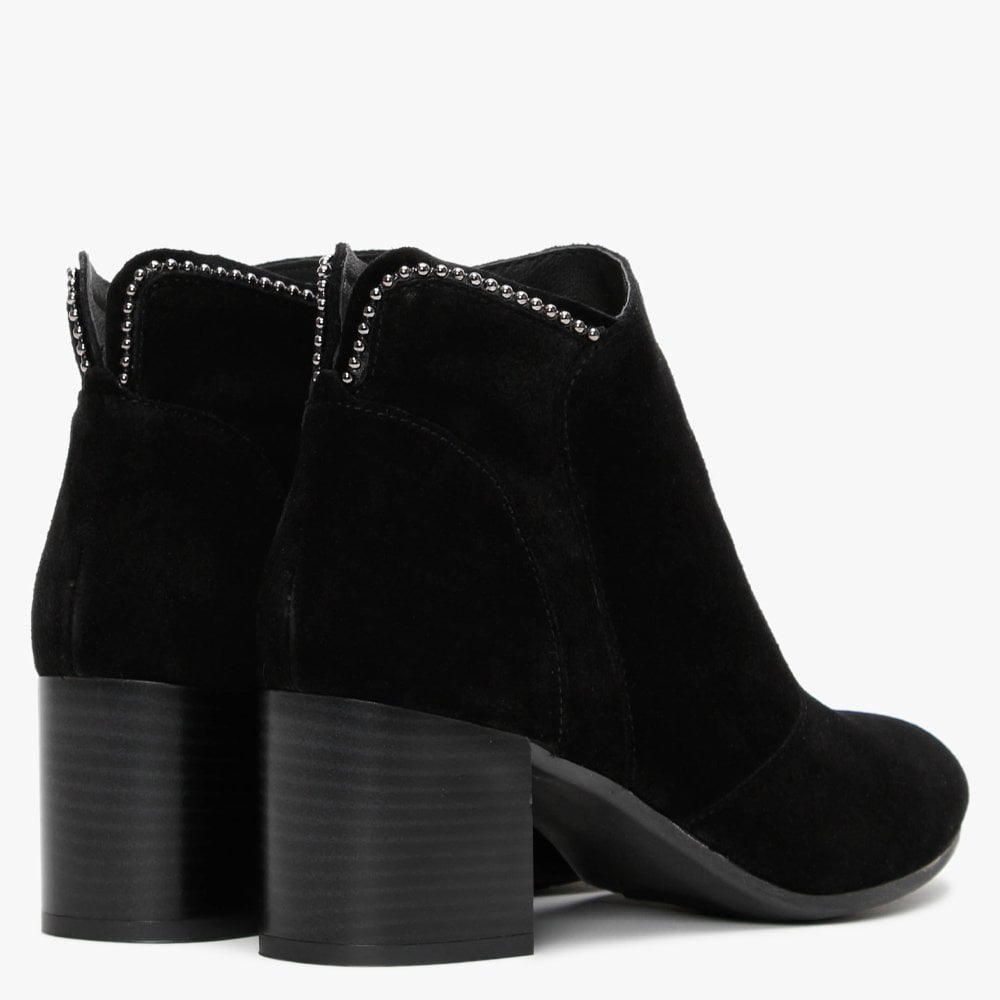 Lupos Black Suede Studded Ankle Boots