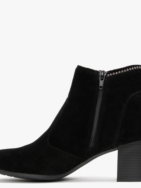 Lupos Black Suede Studded Ankle Boots