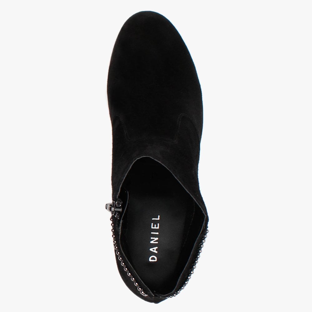 Lupos Black Suede Studded Ankle Boots