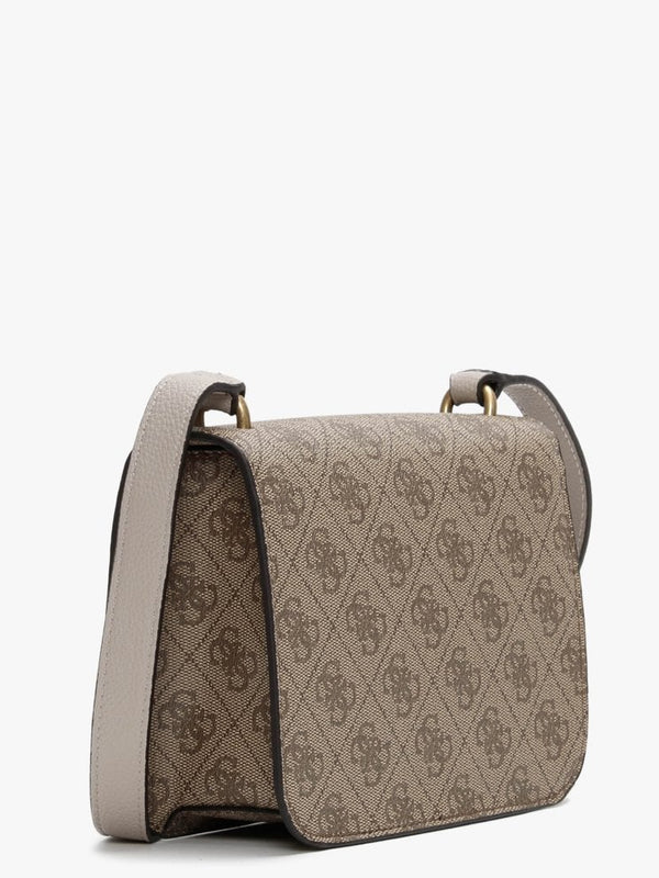 Mini Noelle Repeat Logo Latte Cross-Body Bag