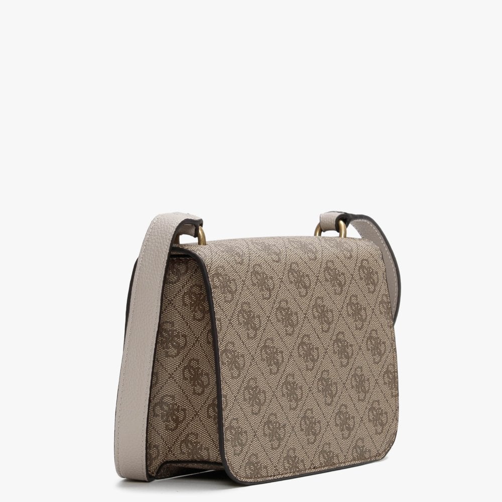 Mini Noelle Repeat Logo Latte Cross-Body Bag
