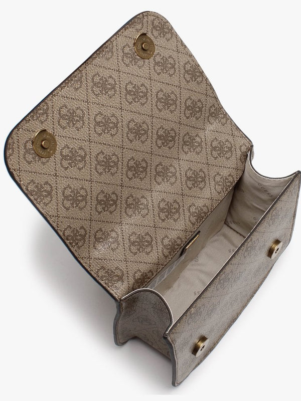 Mini Noelle Repeat Logo Latte Cross-Body Bag