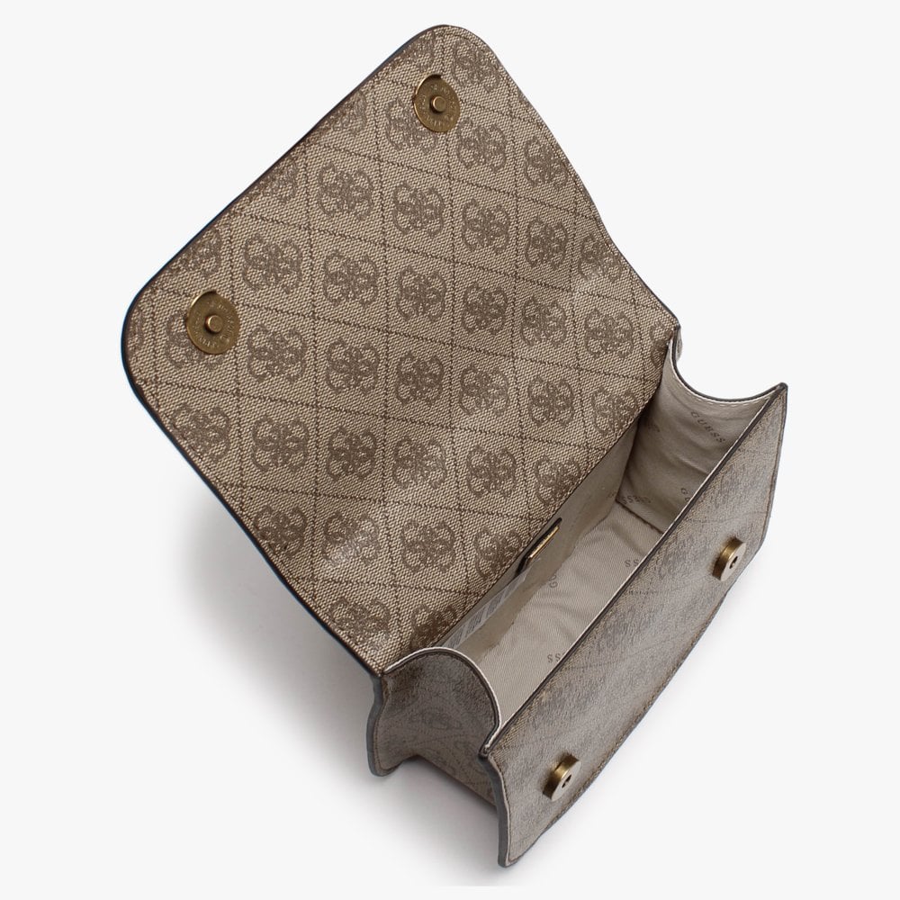 Mini Noelle Repeat Logo Latte Cross-Body Bag