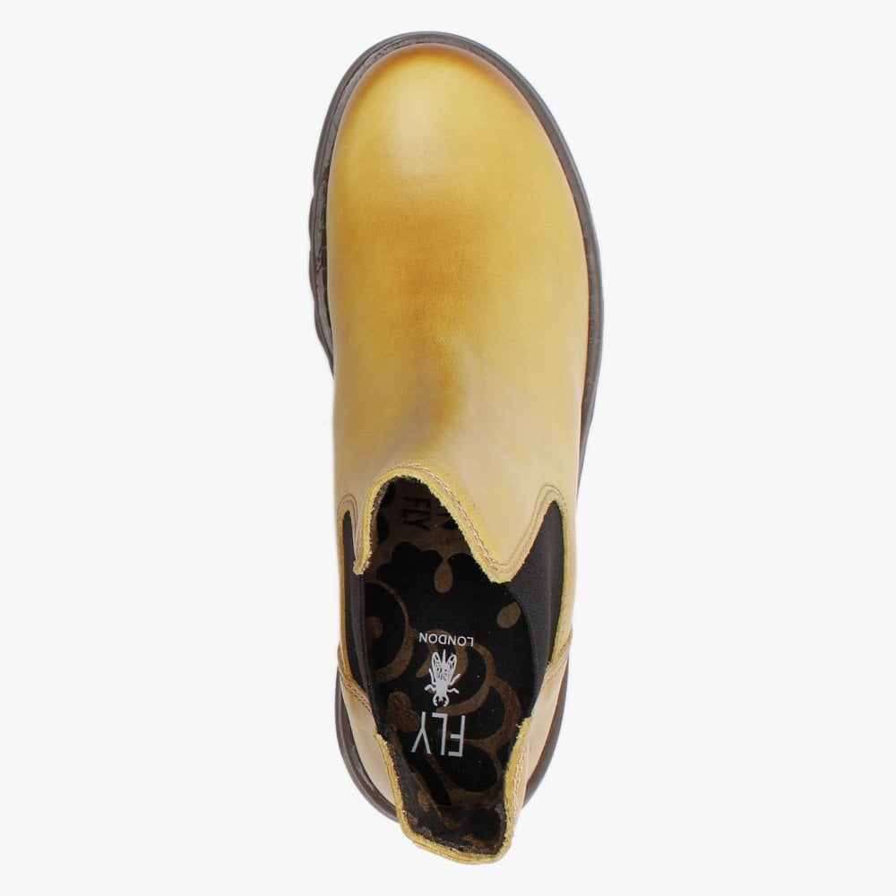 Salv Mustard Leather Wedge Chelsea Boots