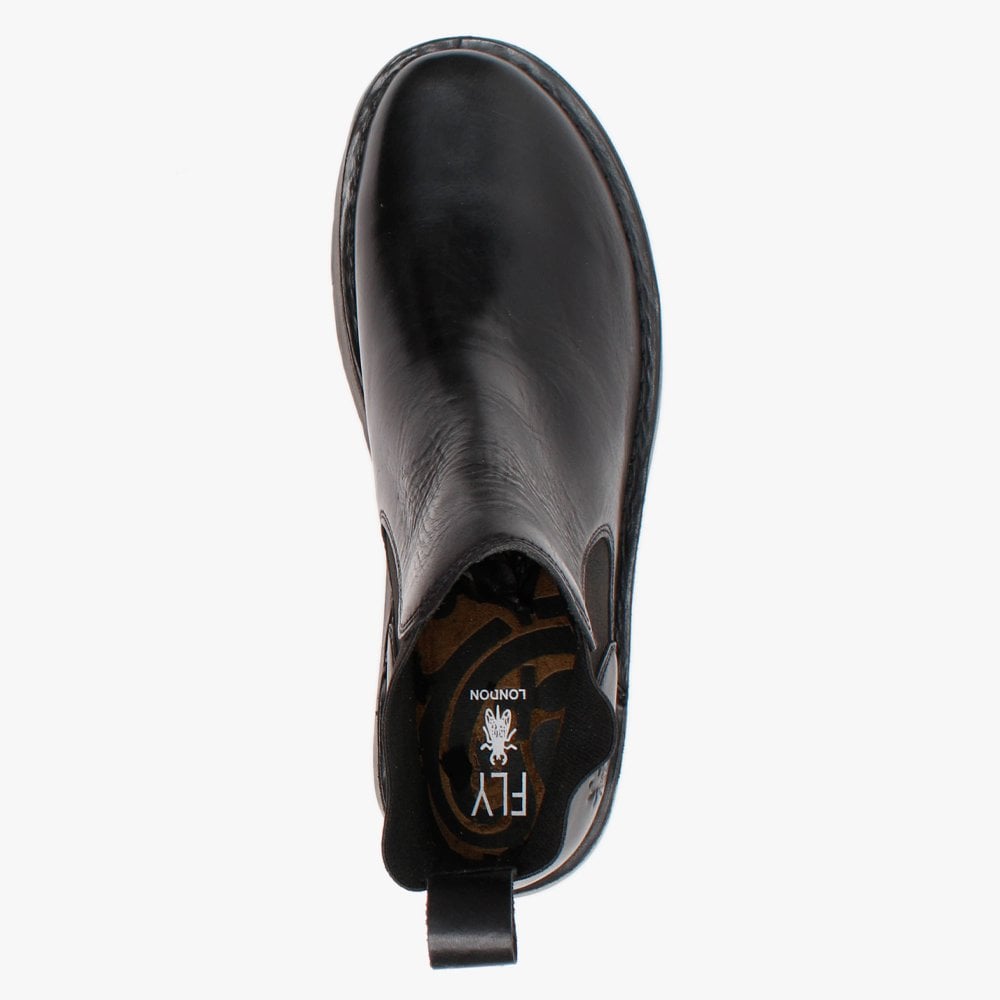 Raya Black Leather Chelsea Boots