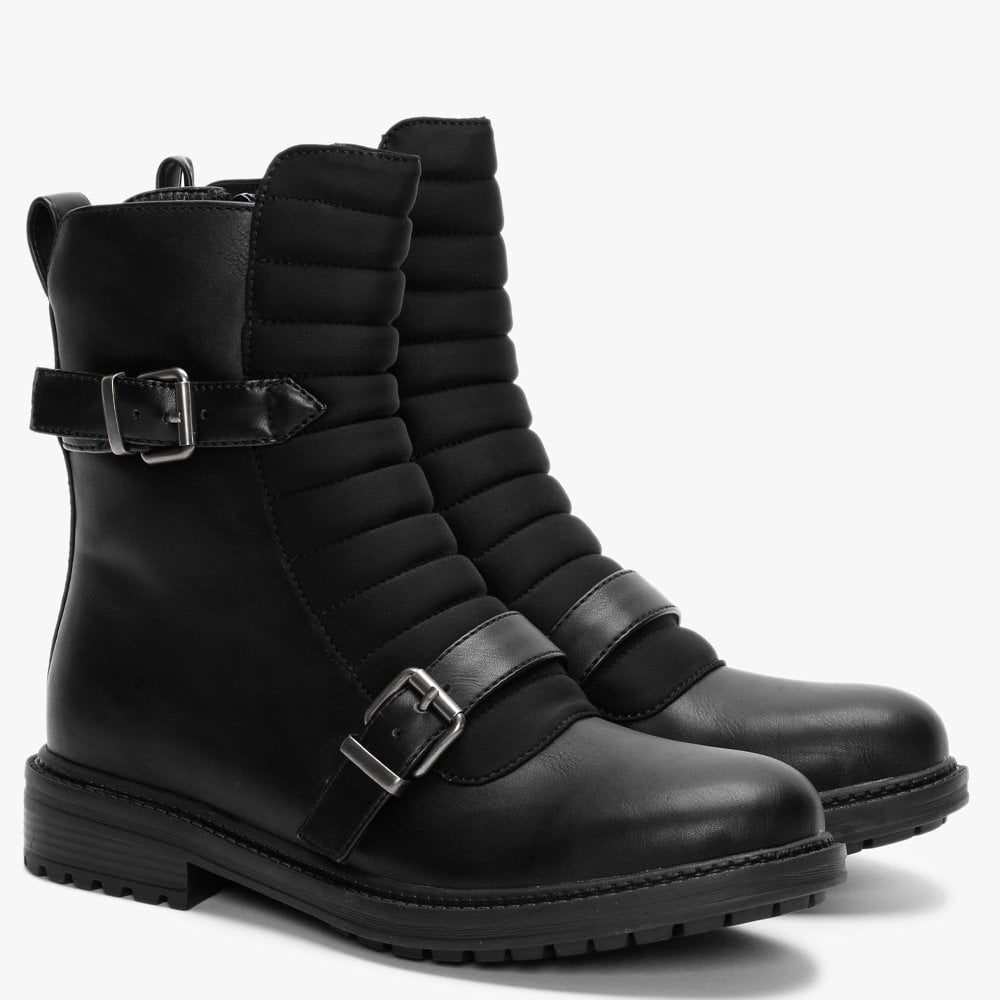 Ribby Black Biker Boots