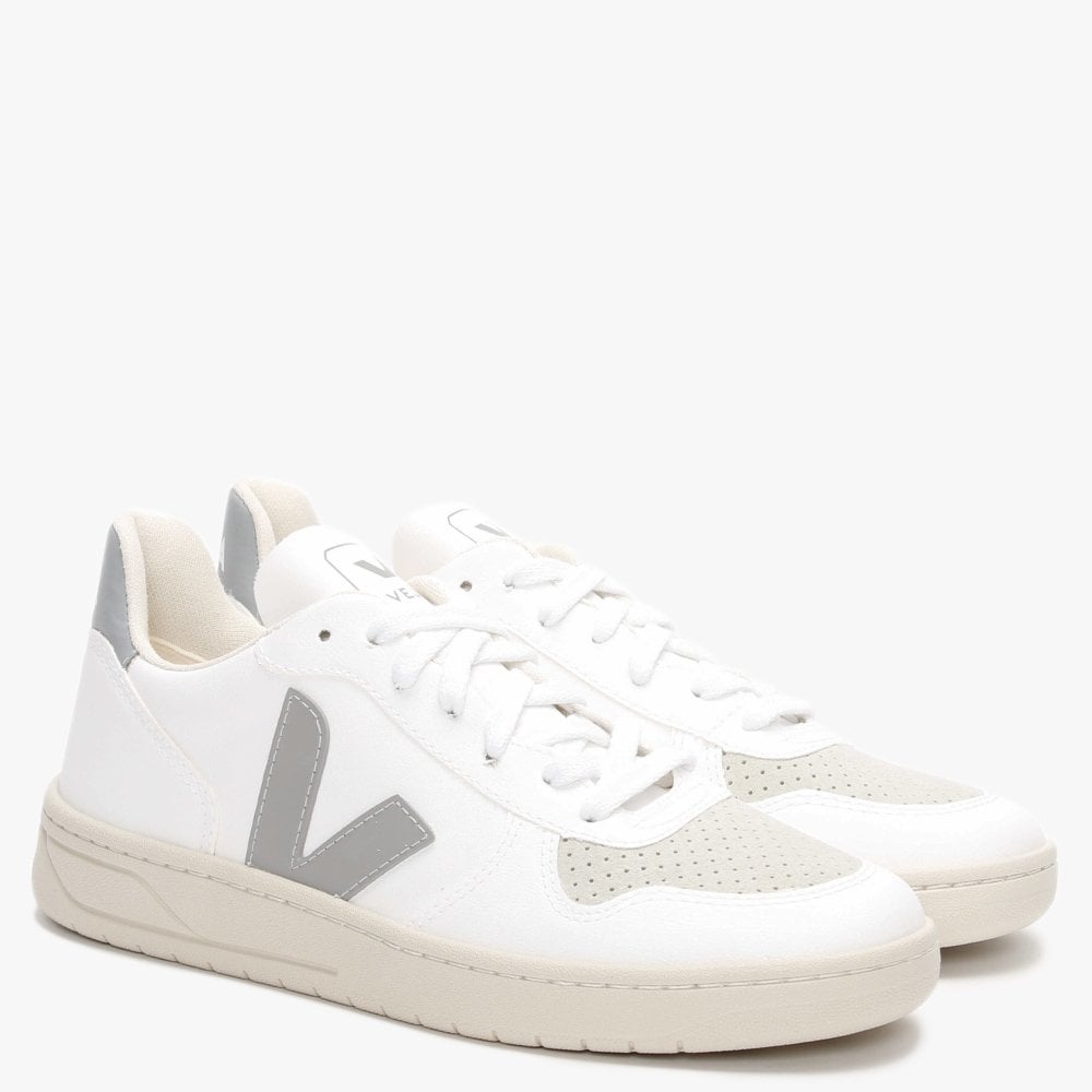 V-10 CWL Vegan White Oxford Grey Trainers