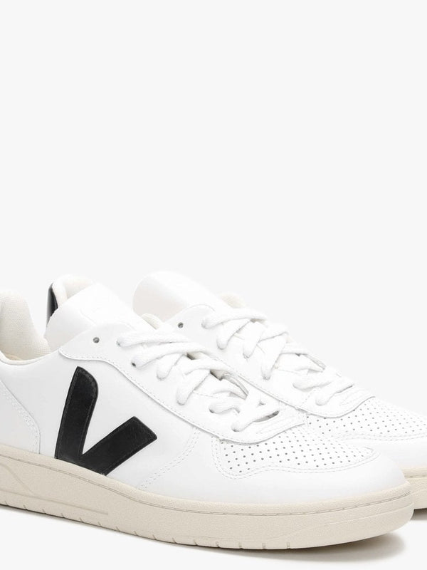 Men’s V-10 Leather Extra White Black Trainers