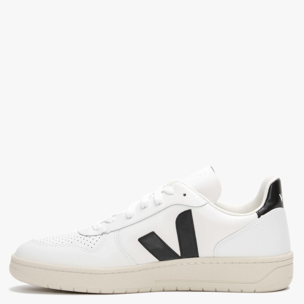 Men’s V-10 Leather Extra White Black Trainers