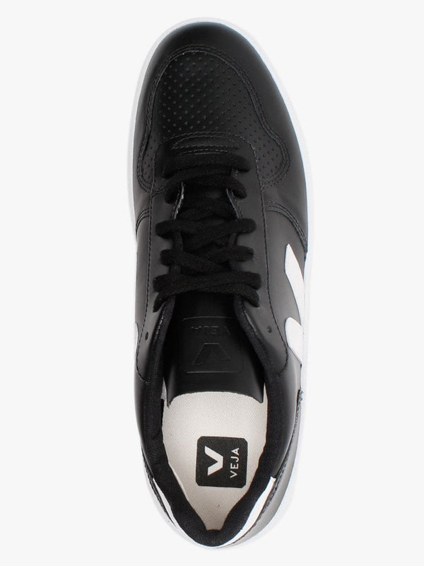 Men’s V-10 Leather Black White Sole Trainers