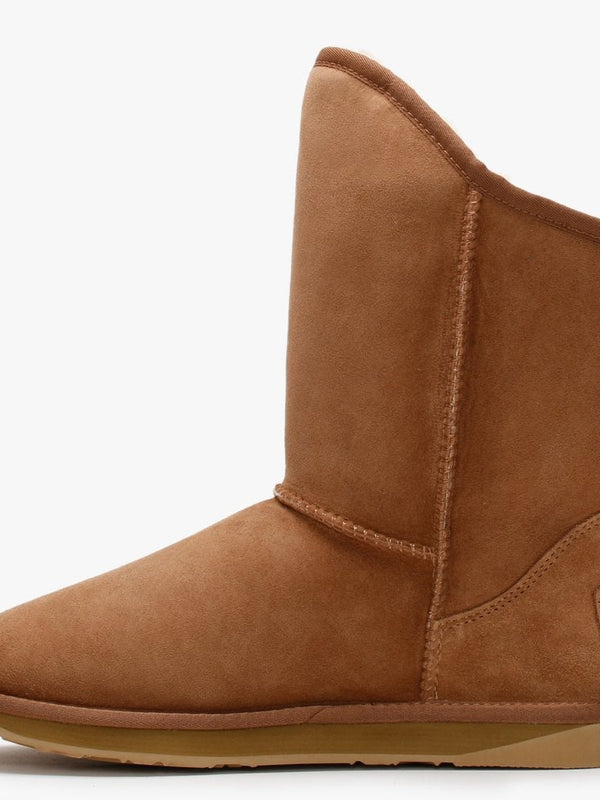 Angel Short Studded Tan Double-Face Sheepskin Ankle Boots