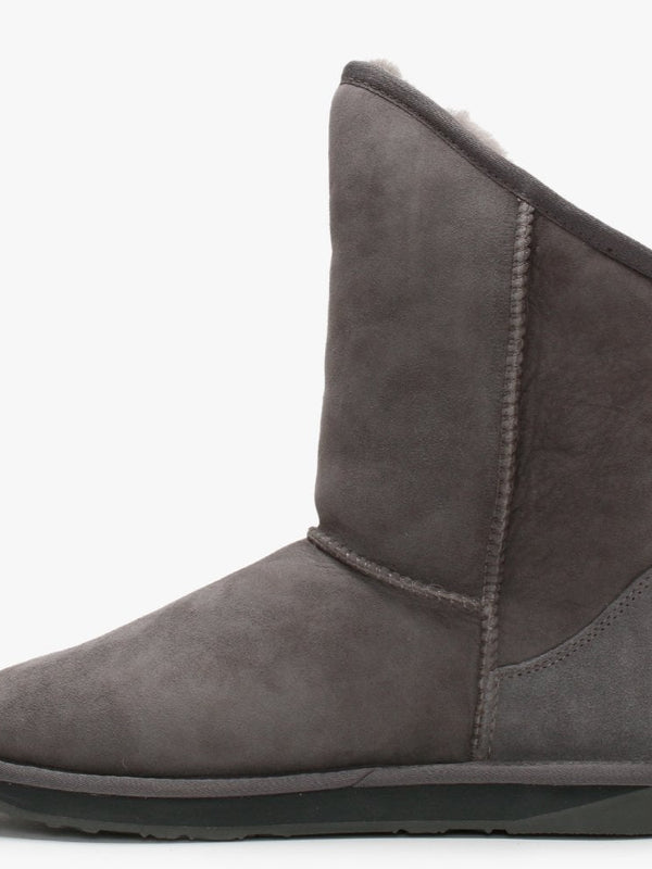 Angel Short Studded Grey Double-Face Sheepskin Ankle Boots