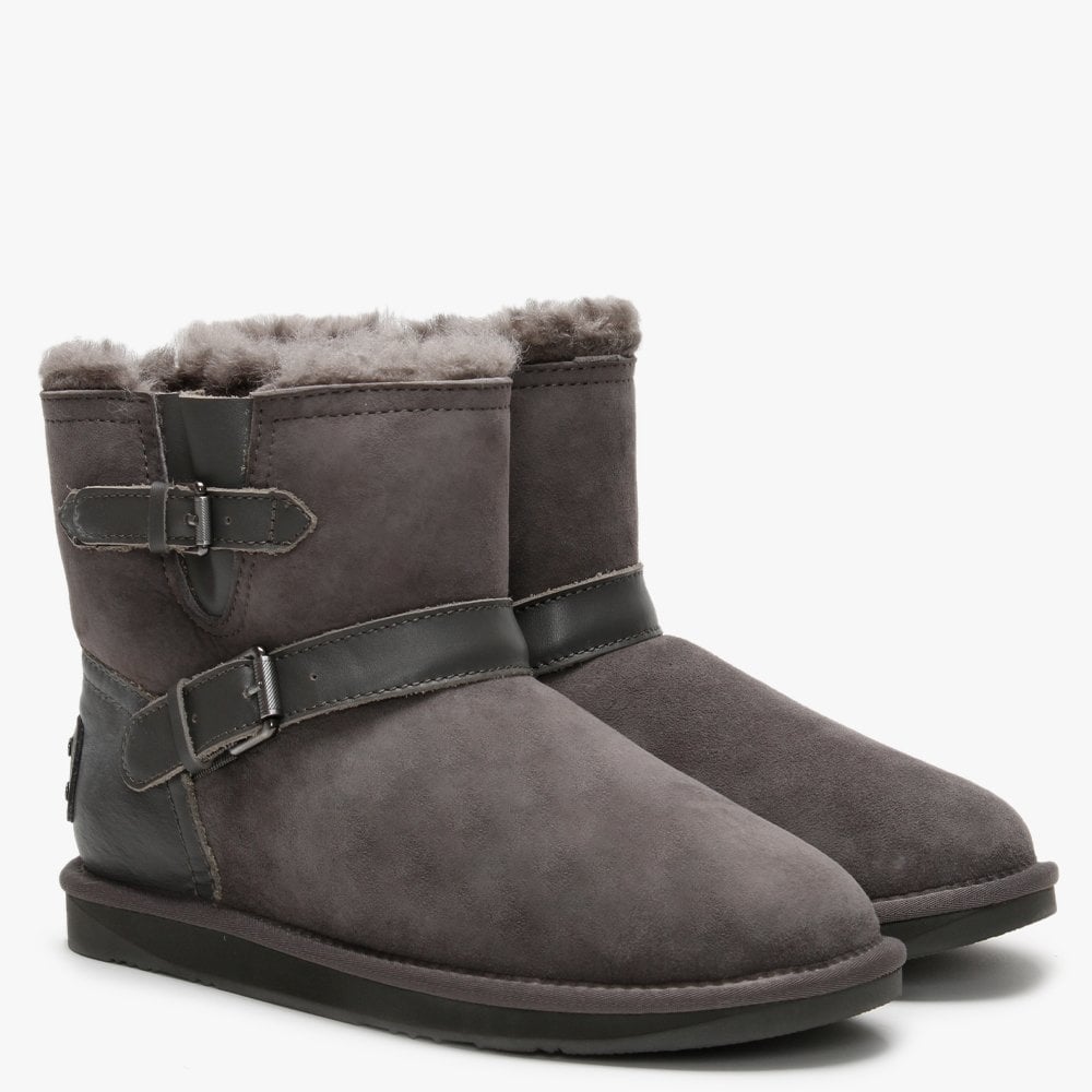 La Machina X Short Grey Double-Face Sheepskin Ankle Boots