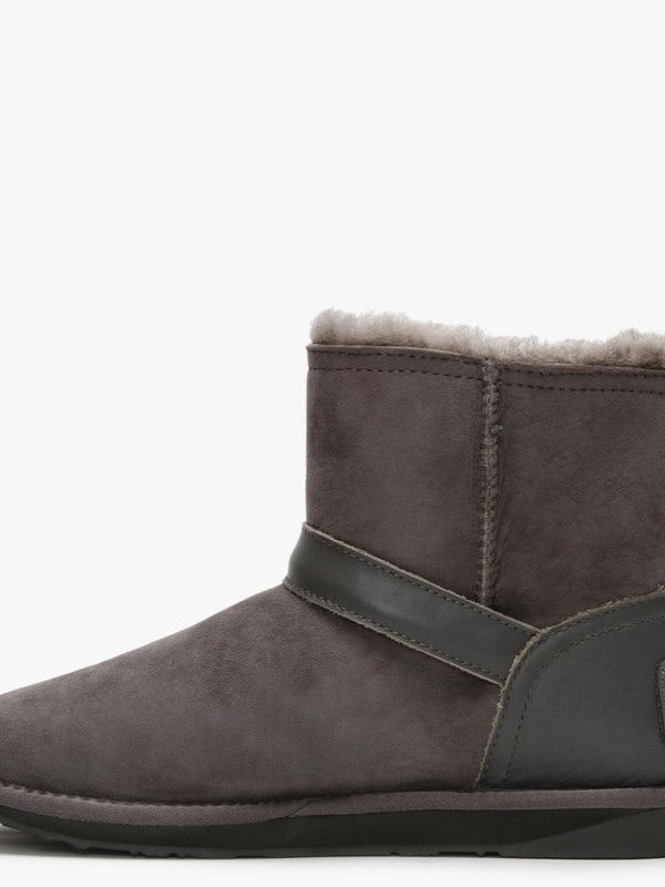 La Machina X Short Grey Double-Face Sheepskin Ankle Boots
