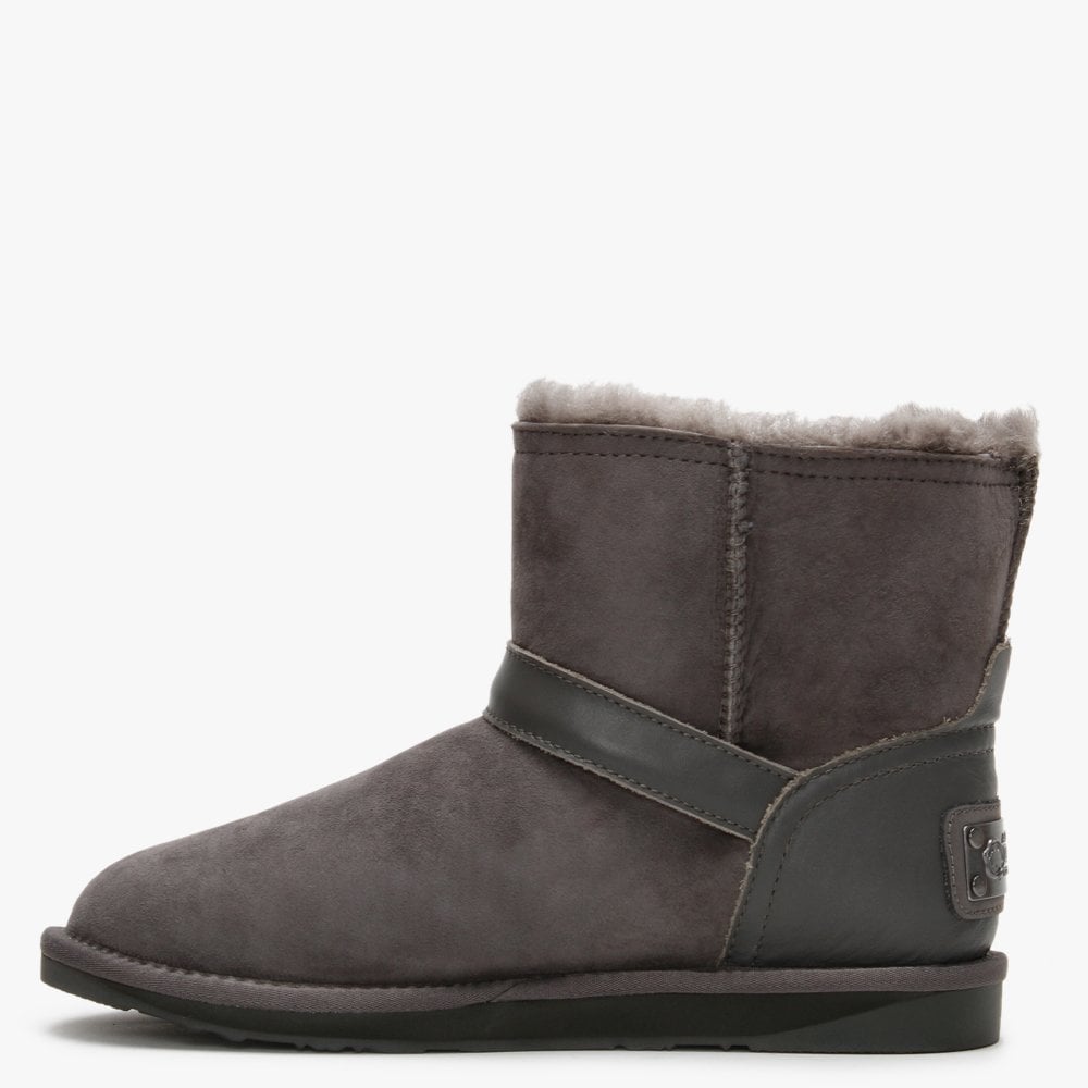 La Machina X Short Grey Double-Face Sheepskin Ankle Boots