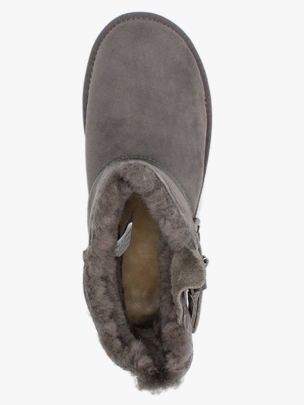 La Machina X Short Grey Double-Face Sheepskin Ankle Boots