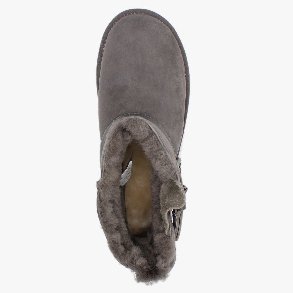 La Machina X Short Grey Double-Face Sheepskin Ankle Boots