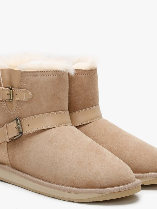 La Machina X Short Beige Double-Face Sheepskin Ankle Boots
