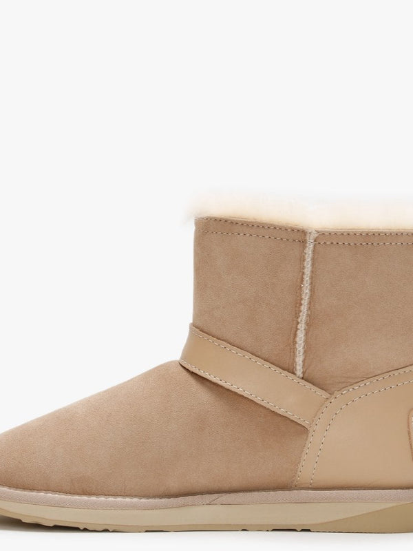 La Machina X Short Beige Double-Face Sheepskin Ankle Boots