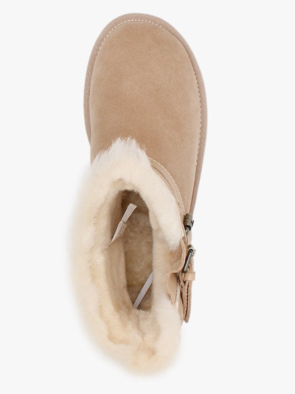 La Machina X Short Beige Double-Face Sheepskin Ankle Boots
