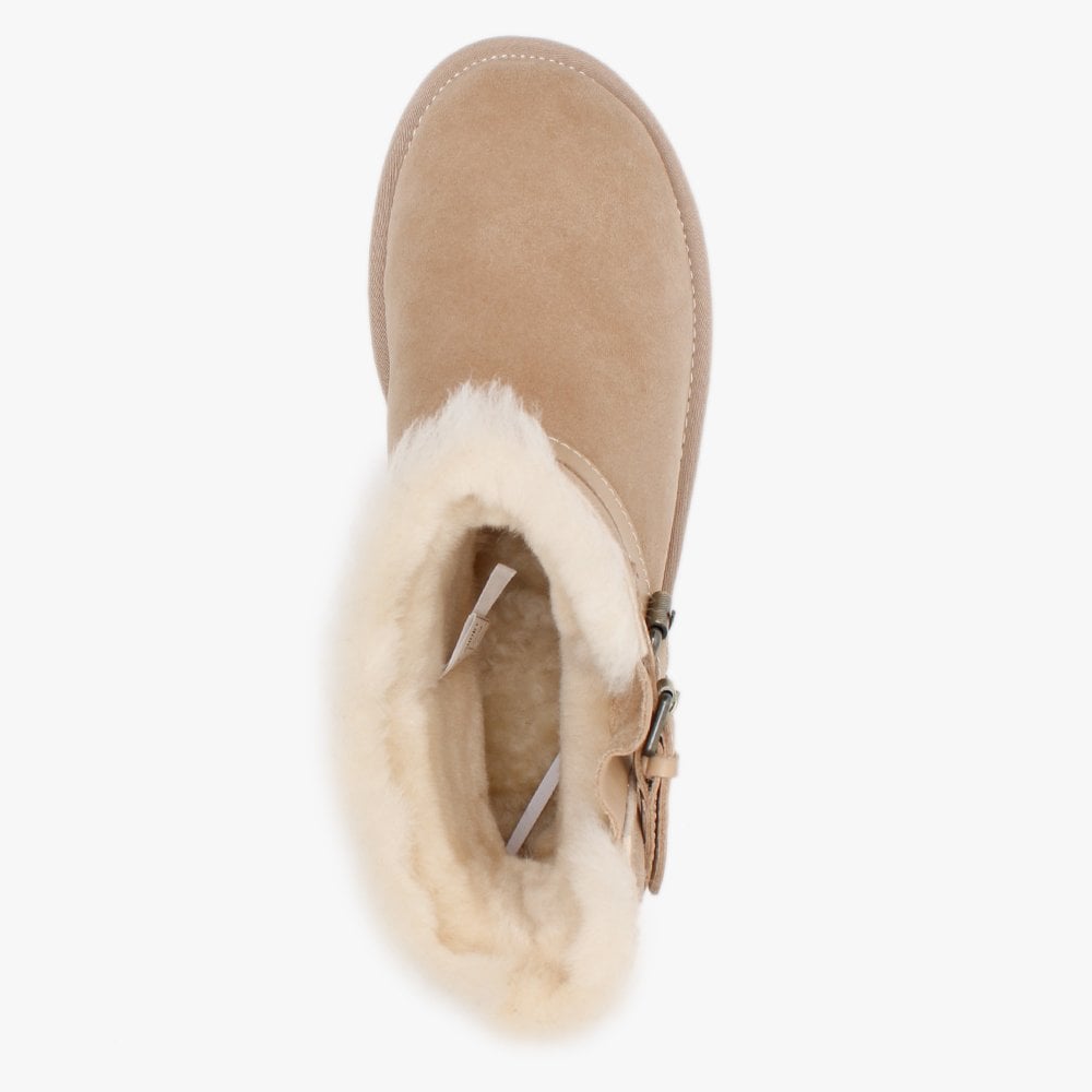 La Machina X Short Beige Double-Face Sheepskin Ankle Boots