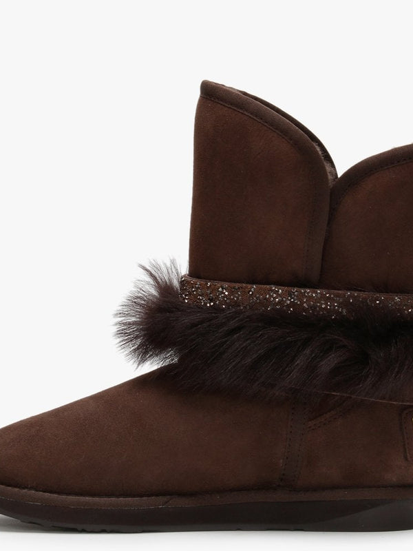 Hatchet Short Brown Double-Faced Embellished Ankle Boots