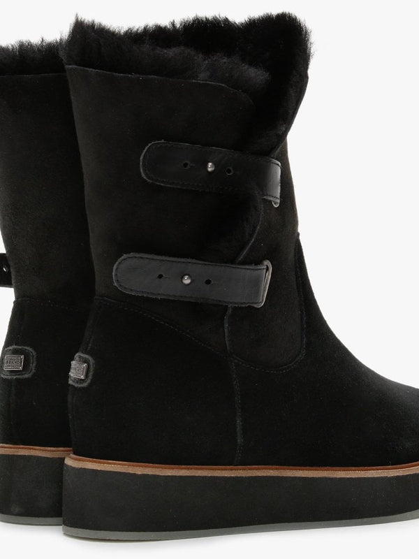 Bushmill Black Double-Face Sheepskin Ankle Boots