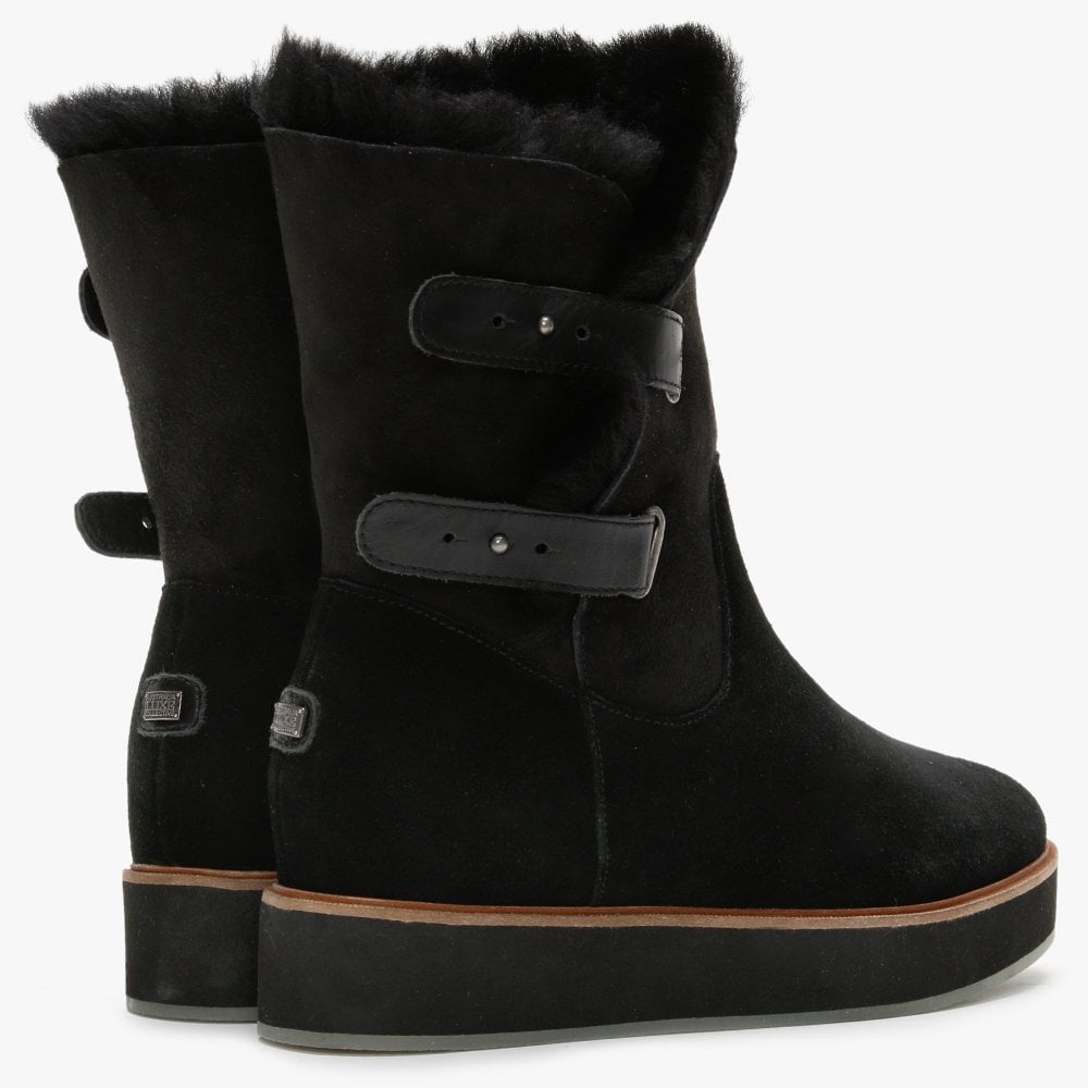 Bushmill Black Double-Face Sheepskin Ankle Boots