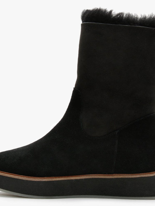 Bushmill Black Double-Face Sheepskin Ankle Boots