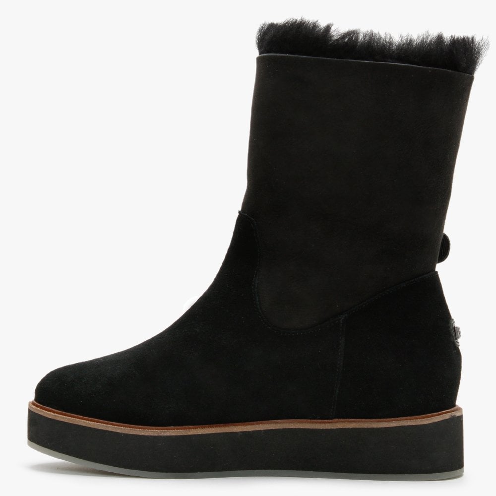 Bushmill Black Double-Face Sheepskin Ankle Boots