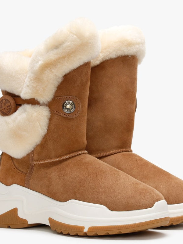 X Nordic Tan Double-Face Sheepskin Ankle Boots