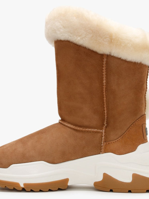 X Nordic Tan Double-Face Sheepskin Ankle Boots