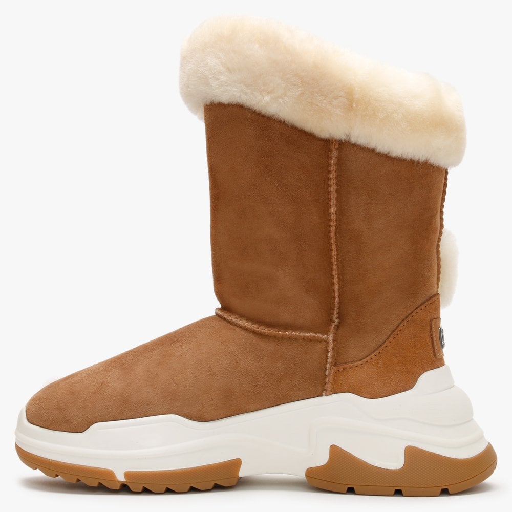 X Nordic Tan Double-Face Sheepskin Ankle Boots