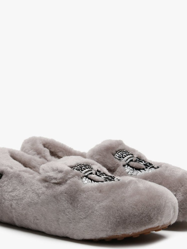 Harry Grey Sheepskin Slippers